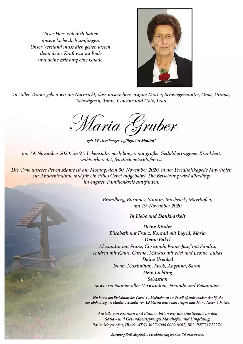 Parte von Maria Gruber